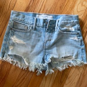 High rise Abercrombie and Fitch ripped shorts